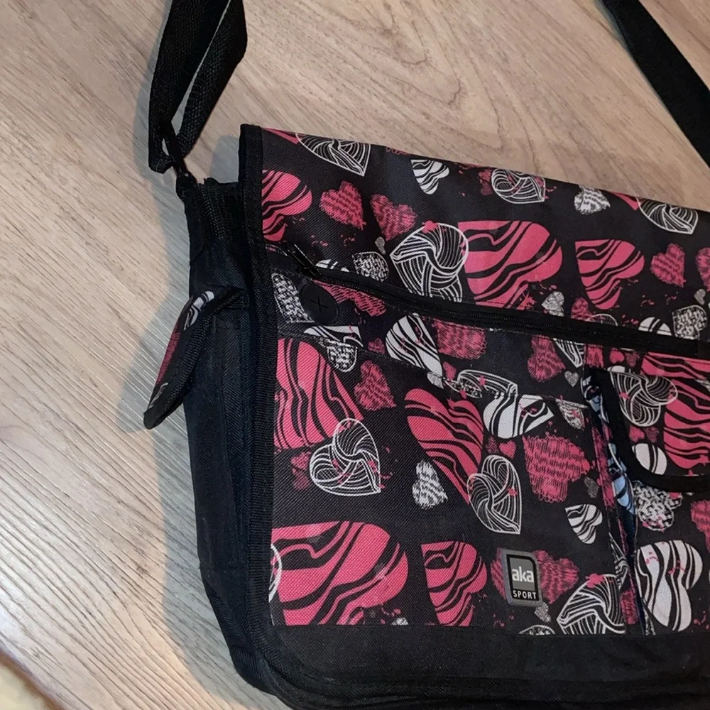 Vintage laptop bag AKA sport hearts satchel bag